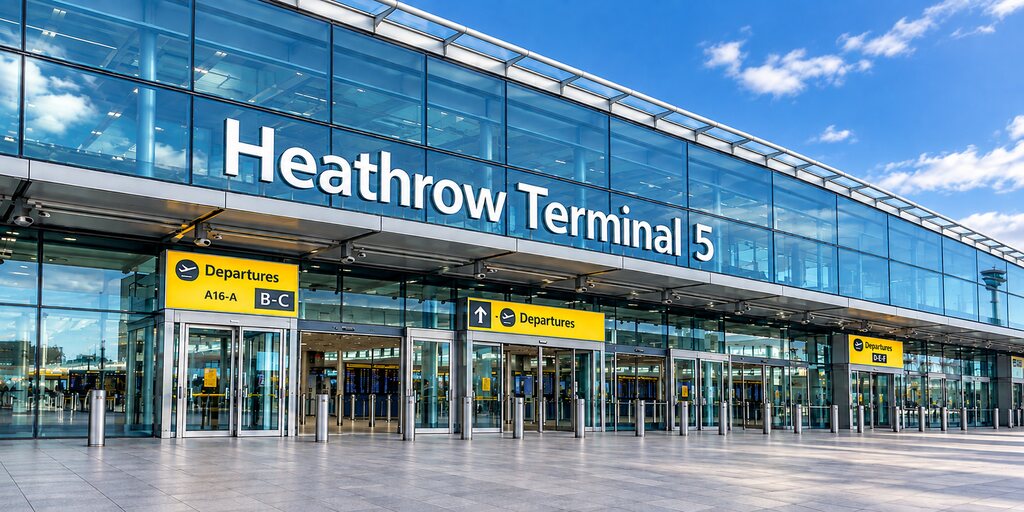 Heathrow Airport Terminal 5 departures entrance
